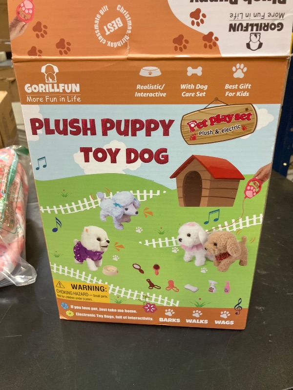 Photo 1 of GOBRILLFUN Toy Dog That Walk and Bark, Pet Care Playset - Remote Control Leash Interactive Electronic Plush Puppy, Tail-Wagging Stuffed Dog, Birthday Gift for Kids Girls Boys Aged 3-6 Year