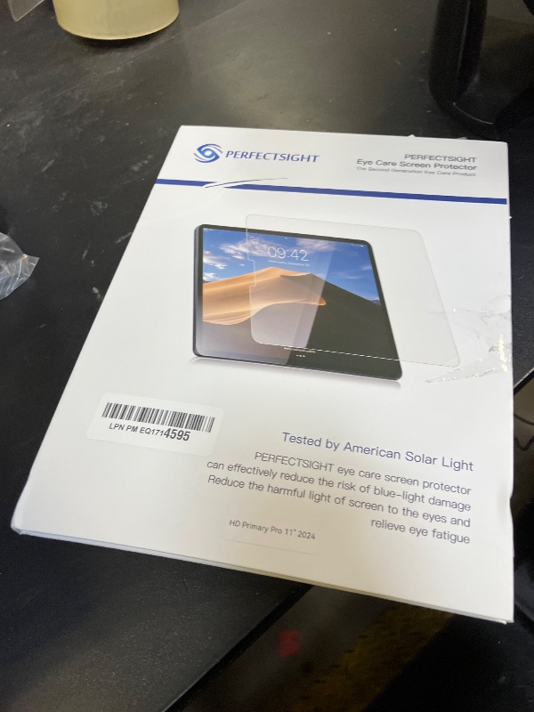 Photo 1 of PERFECTSIGHT Anti Blue Light Screen Protector Compatible with iPad Pro 11 Inch 2024 M4, Eye Protection Blue Light Filter, HD Easy Installation Anti Fingerprint Tempered Glass, 1 Pack