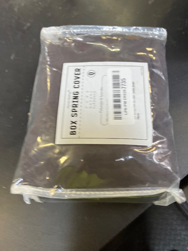 Photo 1 of Box Spring Cover Queen/Cal Queen Size - Elastic Fabric Wrap Around 4 Sides Bed Skirt for Hotel & Home, Brown