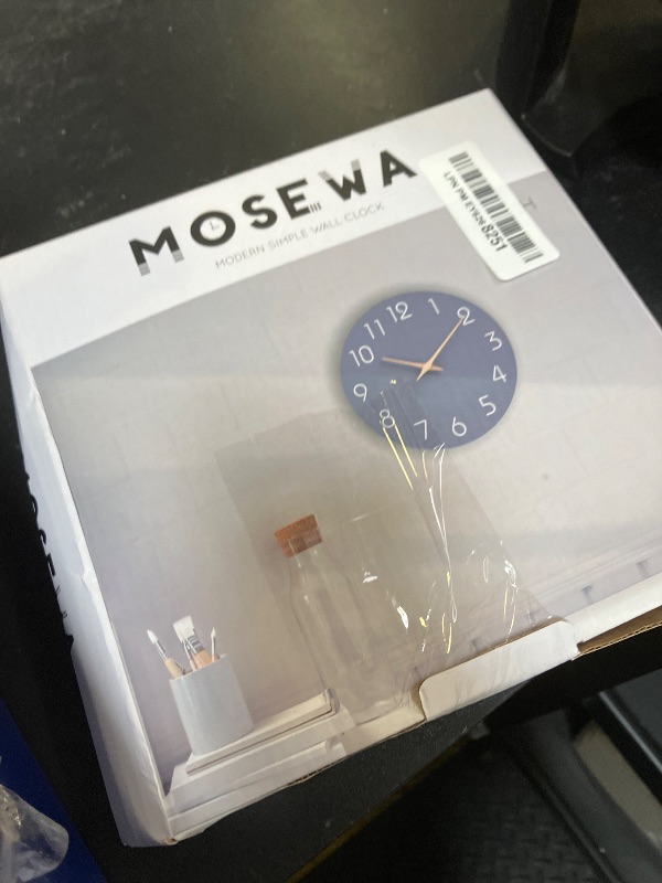 Photo 1 of Mosewa Wall Clock 8 Inch Gray Battery Operated Silent Non Ticking Simple Modern Wood Clock Decorative for Bedroom Living Room Kitchen Home Bathroom Office
