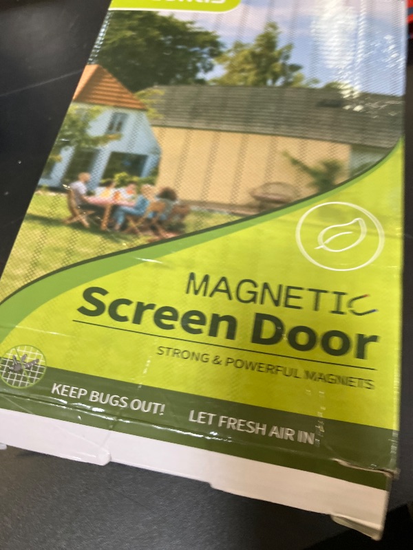 Photo 1 of Magnetic Screen Door - Fit for Door Size:38x82 Inch, Screen Itself Size:40" x 84", Hands Free Mesh Partition,Heavy Duty Screen Door Mesh Curtain Keeps Bugs Out, Frame Hook & Loop, Pet and Kid Friendly