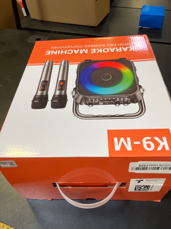 Photo 1 of Karaoke Machine, Portable Bluetooth Speaker with 2 Wireless Microphones for Adults & Kids with Lights, Karaoke Microphone with PA System Supports USB/TF/REC/FM/AUX for Home Party Home System Packages