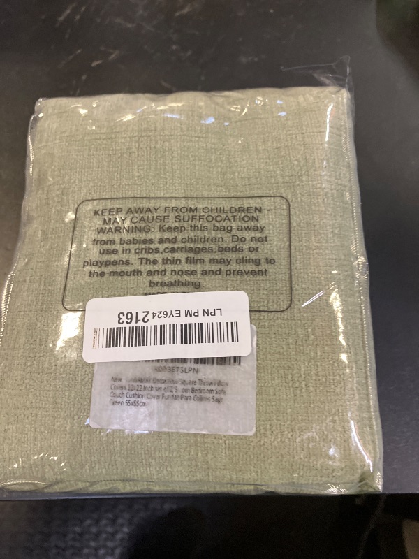 Photo 1 of GAWAMAY Decorative Square Throw Pillow Covers 22"x22" Inch Set of 2, Super Soft Chenille Pillows Farmhouse Fall Pillowcase for Living Room Bedroom Sofa Couch Cushion Cover Sage Green 55x55cm