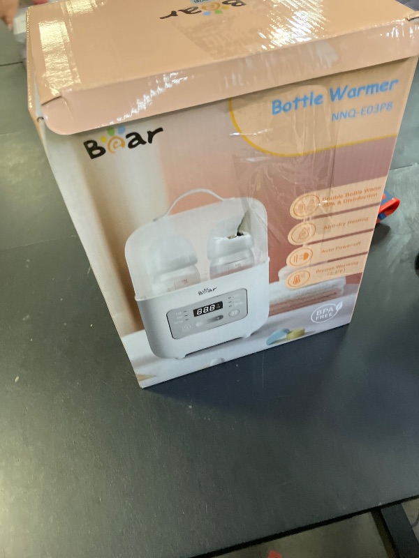 Photo 1 of Bear Bottle Warmer, Baby Double Bottles Heater Breastmilk Food Warmer for New Born Twins, with Temp Control 24H Water Bath Warming, Fast Heating Steaming Thaw Multifunctional