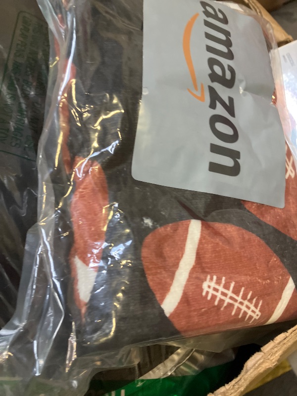 Photo 1 of Football Baby Blanket for Boys Girls Soft Fleece Minky Blanket with Dotted Backing Double Layer Newborn Toddler Blankie for Nursery Stroller Crib Gift Ideas to Son Nephew Grandson 26.5 * 40 Inches