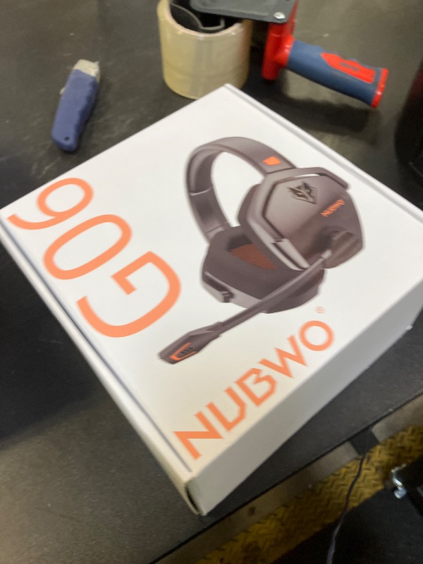 Photo 1 of NUBWO Wireless Gaming Headset with Mic for Ps5 Ps4 PC, Zero Interference, 100-Hour Battery All-Day Play, 23ms Sync? for Fortnite & Call of Duty/FPS Gamers, Triple Mode All Devices Compatible - Orange