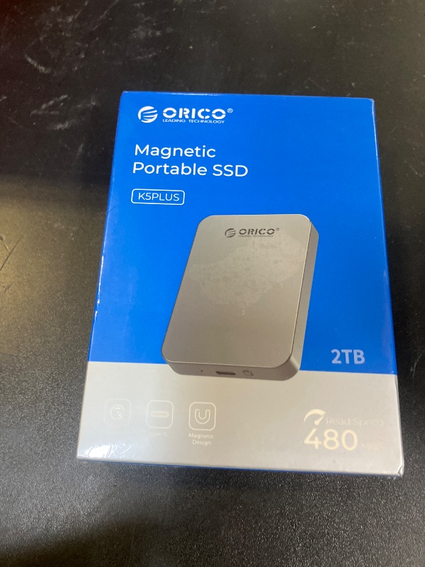 Photo 1 of ORICO 2TB Magnetic Portable SSD, Metal Body, 4K 120 fps ProRes HDR Record and Store, Up to 460MB/s, USB C&A 2 in 1 Cable, External SSD Compatible with iPhone 16 Pro Max, Tablet, Computer - K5PLUS