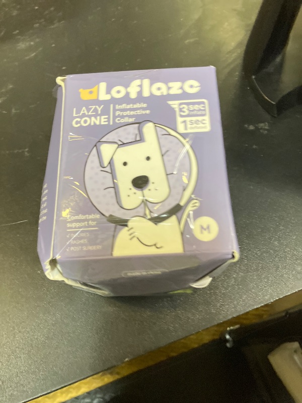 Photo 1 of Loflaze Soft Inflatable Dog Cone Collar for Small Medium Large Dogs - Neck Donut E Collar Alternative for Recovery After Surgery - Grey M
