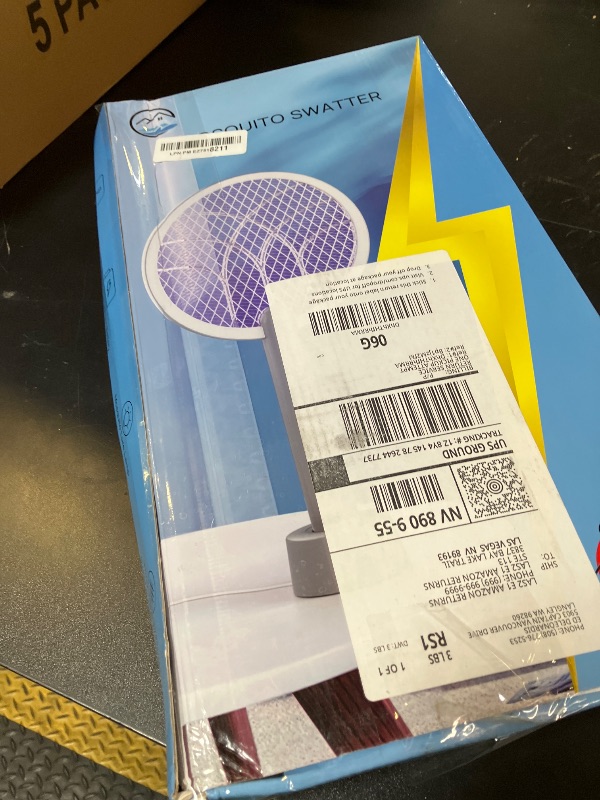 Photo 1 of Electric Fly Swatter Racket, Mosiller 2 in 1 Smart Bug Zapper & Power Take Off Generators with USB Rechargeable Base, Powerful Mosquitoes Trap Lamp & Fly Killer for Home, Bedroom(Light Grey?2 Pack?)