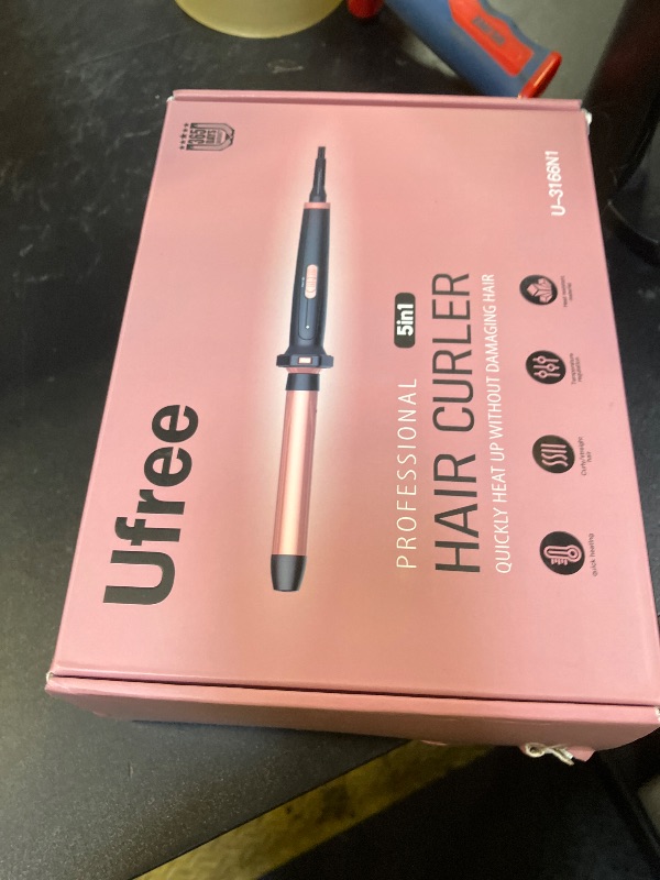 Photo 1 of Ufree 5 in 1 Curling Iron with Interchangeable Ceramic Barrels (0.35"-1.25"), Curling Wand Set with Flat Iron Hair Straightener, Instant Heat Up, Dual Voltage Hair Curler, Gifts for Women