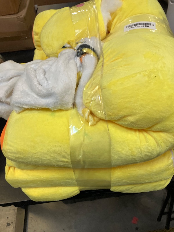 Photo 1 of Burbell Duck Kids Couch Fold Out 2-in-1 Toddler Sofa Fold Out with Blanket, Soft Toddler Chair Comfy for Boys Girls Baby, Convertible Sofa to Lounger for Napping Reading Playing Christmas, Yellow