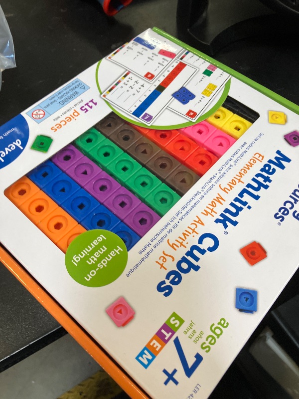 Photo 1 of Learning Resources MathLink Cubes Elementary Math Activity Set - Math Manipulatives for Elementary School, 1st Grade Learning & Education Toys, Counting Blocks for Classroom Centers and Homeschool