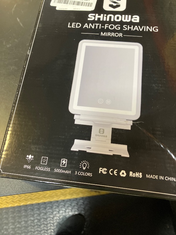 Photo 1 of Heated Shower Mirror Fogless for Shaving, 3 Colors Stepless Dimmable Lights Fogless Mirror for Shower, Rechargeable Anti Fog Shaving Mirror with Razor Holder for Men, Light Memory Function, White