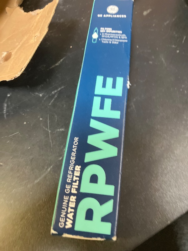 Photo 1 of GE RPWFE Refrigerator Water Filter, Genuine Replacement Filter, Certified to Reduce Lead, Sulfur, and 50+ Other Impurities, Replace Every 6 Months for Best Results, Pack of 1
