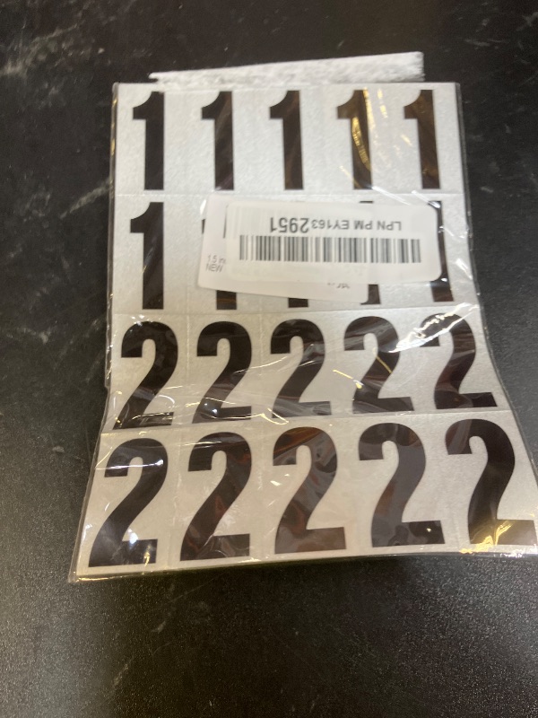 Photo 1 of 1.5 inch Self Adhesive Numbers for Mailbox, House Numbers, Reflective Mailbox Number, Trash Cans Number, for Outside, 120 PCS (Black/White)
