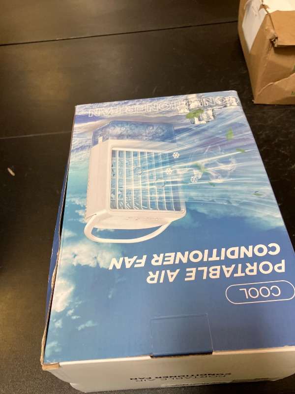 Photo 1 of Mini Air Conditioner Small Portable AC Portable Air Conditioners with 3 Speed Wind & 7 Colorful LED Light Timer Evaporative Air Cooler Fan for Bedroom/Home/Car