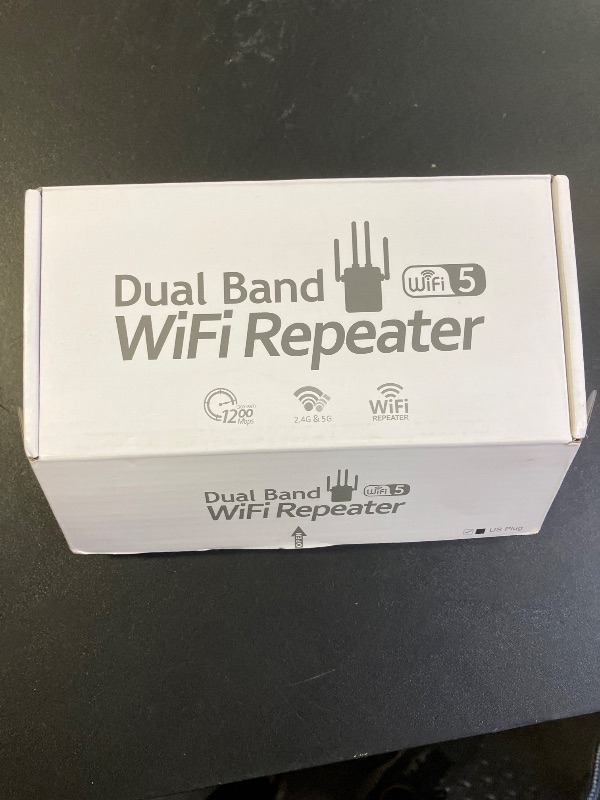 Photo 1 of WiFi Extender, WiFi Extender Signal Booster Dual-Band(5.8G&2.4G) Wireless Repeater Coverage to 12880 sq. ft & 105 Devices, 1-Tap Setup, Supports Ethernet Port, Faster Speed