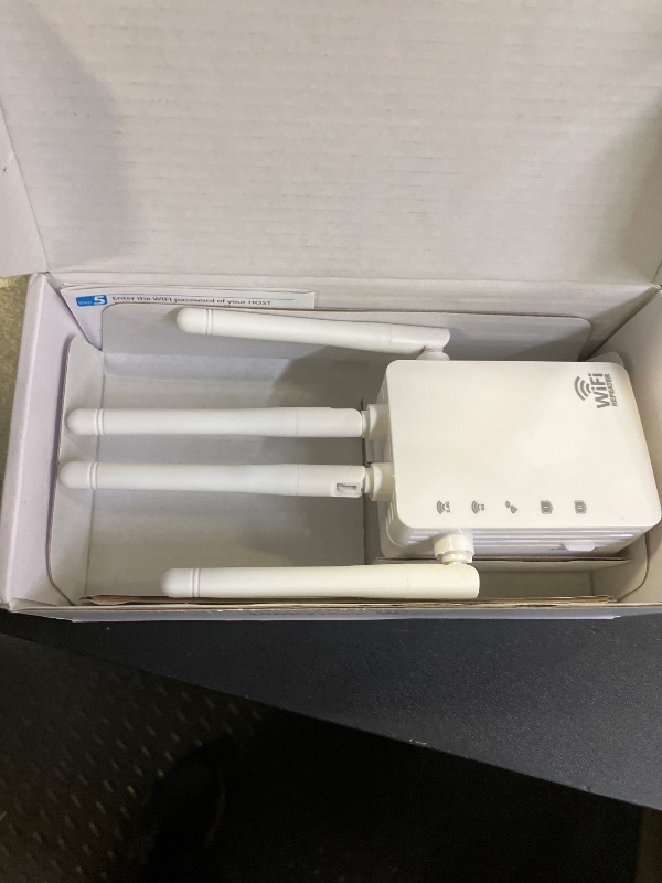 Photo 1 of WiFi Extender, WiFi Extender Signal Booster Dual-Band(5.8G&2.4G) Wireless Repeater Coverage to 12880 sq. ft & 105 Devices, 1-Tap Setup, Supports Ethernet Port, Faster Speed