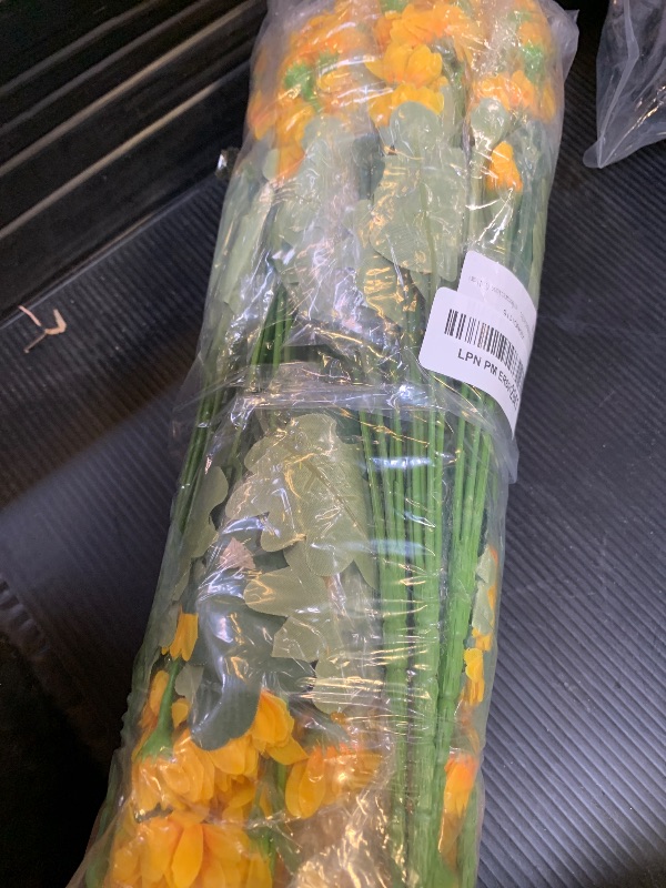Photo 1 of Daisy Artificial Flowers for Outdoors Fall Autumn Decoration, 6 Bundles Fake Mums Yellow Silk Flowers for Outside Look Real UV Resistant Faux Flowers Plants for Planter Front Door Home Indoor Porch