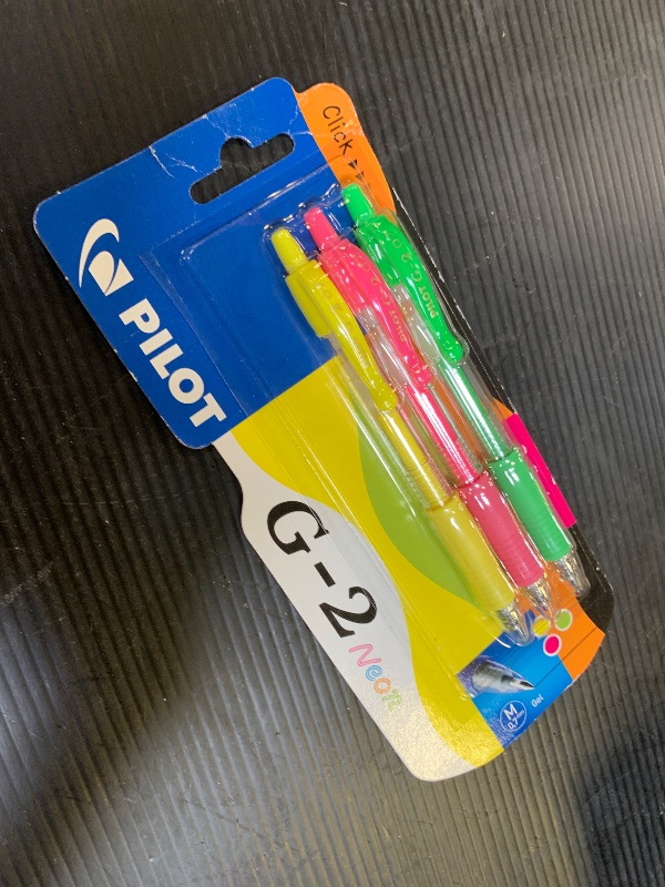 Photo 1 of PILOT G207 Retractable Gel Rollerball 0.7mm Tip- Neon Yellow, Pink,Green, Pack of 3, Medium