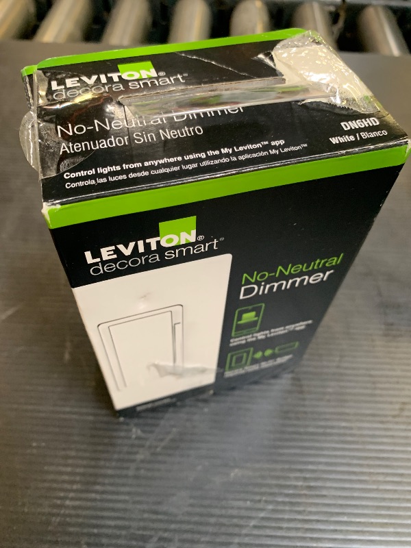 Photo 1 of Leviton No-Neutral Decora Smart Dimmer Switch, Requires MLWSB Wi-Fi Bridge to Work with My Leviton, Alexa, Google Assistant, Apple Home/Siri & Wired or Wire-Free 3-Way, DN6HD-1RW, White