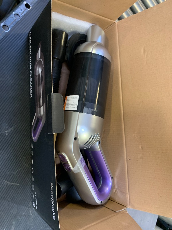 Photo 1 of NecYINuoVe Cordless Handheld Vacuum, Portable Car Vacuum with LED Light,Rechargeable Small Vacuum Cleaner with Powerful Suction,Lightweight Vacuum Cleaner for Car Home Office Pet Hair,Grey