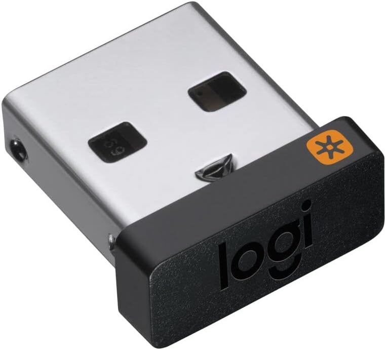 Photo 1 of Logitech Unifying Receiver, 2.4 GHz Wireless Technology, USB Plug Compatible with all Logitech Unifying Devices like Wireless Mouse and Keyboard, PC / Mac / Laptop - Black
