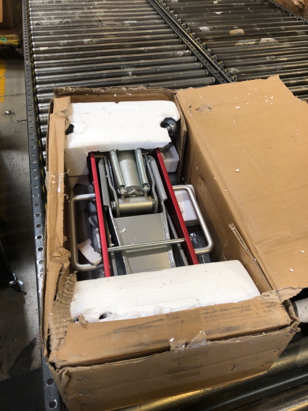 Photo 1 of Jack Boss 3 Ton Low Profile, Aluminum and Steel Racing Floor Jack with Dual Pistons Quick Lift Pump for Sport Utility Vehicle, Lifting Range 3-15/16" min to 18-5/16" max, Net Weight 58.5 lb, Red