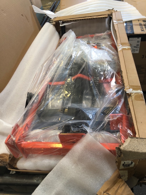 Photo 1 of LuminaLiftCure Hydraulic Material Lift Pallet Truck - 450 lbs Manual Winch Stacker, 39.5" Max Lift Dolly, 18.5" Fork Length, 9" Polyurethane Wheels