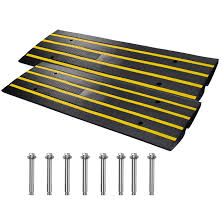 Photo 1 of VEVOR Curb Ramp, 3 Pack, 2.6" Rise, Rubber Driveway Ramps, Heavy Duty 33069 lbs Weight Capacity Threshold Ramp, Curbside Bridge Ramps
