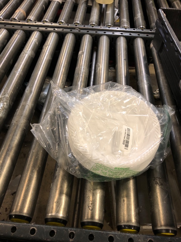 Photo 1 of R-kay 100 Pack 9 Inch Plastic Plates Disposable - Heavy Duty 9 Inch White Disposable Plates - Microwavable Disposable Plastic Plates