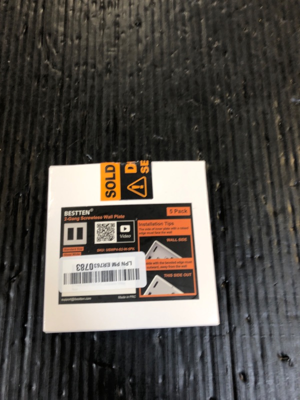 Photo 1 of 5 Pack BESTTEN 2-Gang Screwless Wall Plate, USWP4 Glossy Off White, Decorator Receptacle Outlet Cover, Decor Switch Plate, H4.69” x W4.73”, UL Listed