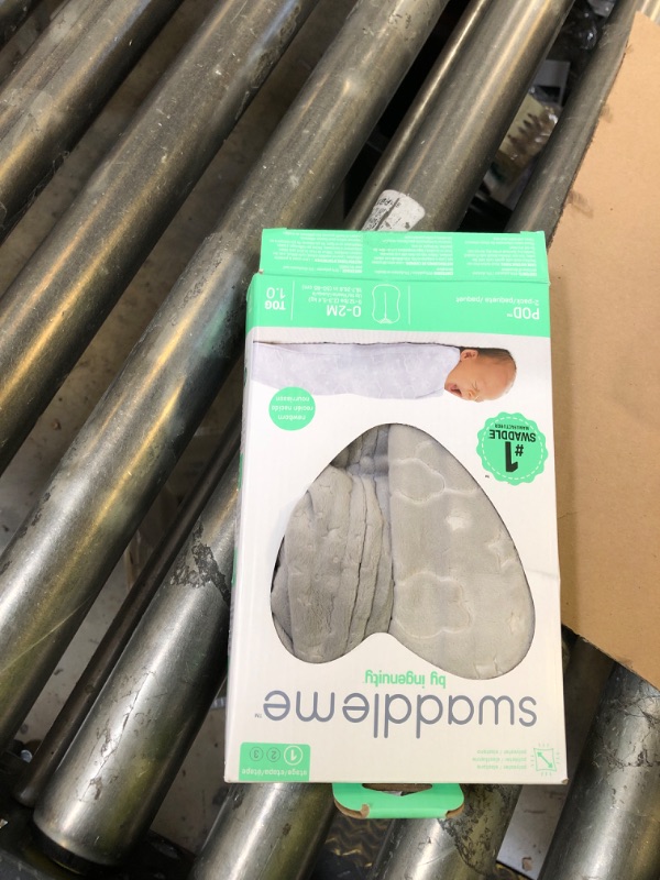 Photo 1 of SwaddleMe by Ingenuity Compression Baby Swaddle Pod in Velboa, Two-Way Zipper for Easy Diaper Changes, Improves Sleep & Calms Startle Reflex, 0-2 Months, 1.0 TOG, 2-Pack - Clouds & Stars