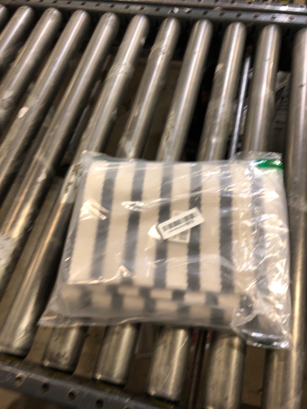 Photo 1 of Black and White Striped Rug 24'' x 51'' Washable Indoor Outdoor Rug Front Porch Doormat Cotton Hand-Woven Farmhouse Layered Double Door Mats for Front Porch, Patio, Entryway, Laundry Room