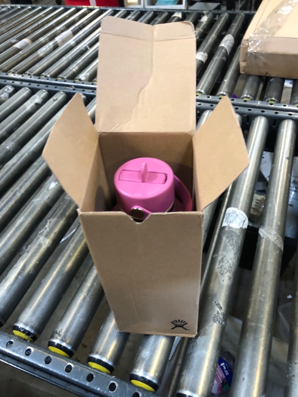Photo 1 of Hydro Flask Water Bottle - Insulated Stainless Steel - Wide Mouth Flex Straw Lid, Non Spill, Leakproof and Refillable in 64 Oz Reef Pink