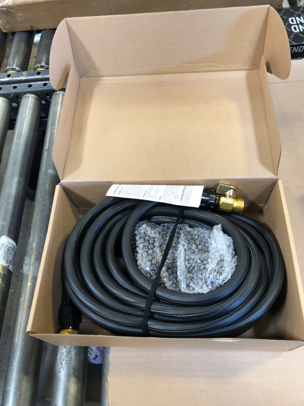 Photo 1 of Garden Hose 100FT Water Hose with Nozzle,Flexible Lightweight Garden Hose for OutdoorUse, Watering, and Cleaning (Black)