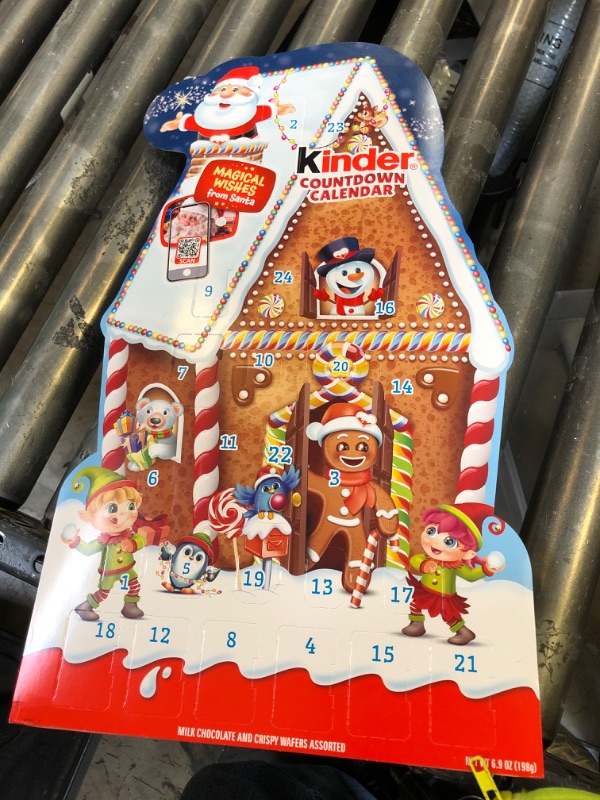 Photo 1 of Kinder Holiday 2024 Advent Calendar, 24 Individually Wrapped Pieces, Chocolatey Candy, 6.9 oz
