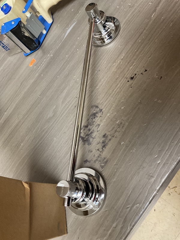 Photo 1 of Sneatup Suction Cup Extendable 17-29" Stainless Steel Towel Bar (Chrome Plating)