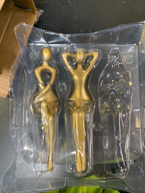 Photo 1 of Quoowiit Gold Decor Thinker Statue Decor Book Shelf Decor, Abstract Statue Ornament Office Decor Modern Home Decor Decorations for Living Room Collectable Figurines Coffee Table Decor 3 Piece