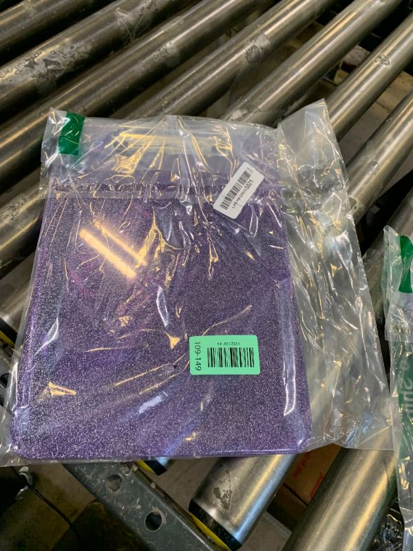 Photo 1 of 1 Pcs Clear Glitter Clipboards, Plastic Clipboard with Pen Holder,Size 8.85 x 12.4 in Shiny Clipboards with Low Profile Clip,Cute Hanging Clipboard for Office School Supplies Sparkly Clip board-Purple