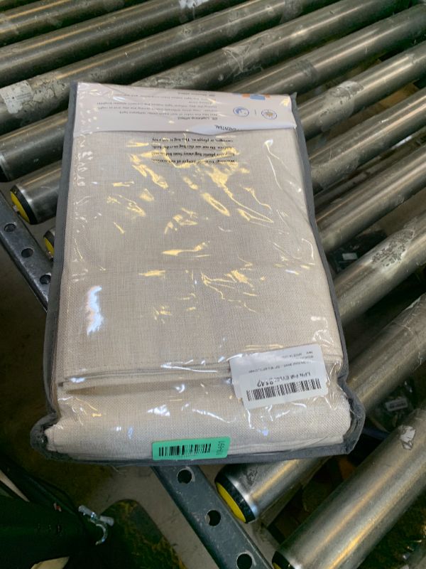 Photo 1 of 100% Blackout Shield Linen Blackout Curtains for Bedroom 84 Inches Long, Back Tab/Rod Pocket Living Room Drapes, Thermal Insulated Blackout Curtains 2 Panels Set, 50" W x 84" L, Cream