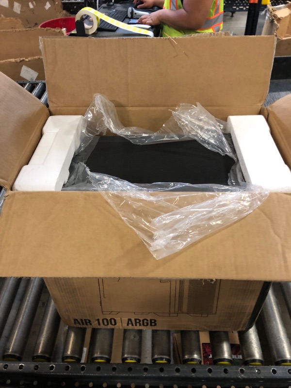 Photo 1 of Montech AIR 100 ARGB Micro-ATX Tower with Four ARGB Fans Pre Installed, Ultra-Minimalist Design, Fine Mesh Front Panel, High Airflow, Unique Side Swivel Tempered Glass, Black
