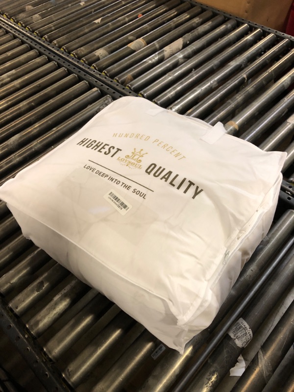 Photo 1 of L LOVSOUL 75% Goose Down Fiber Comforter Super King Size, 850+ Fill Power Hotel Style Bedding Comforter, 1200TC, Fluffy Ultra Soft All Season White Duvet Insert with 8 Corner Tabs