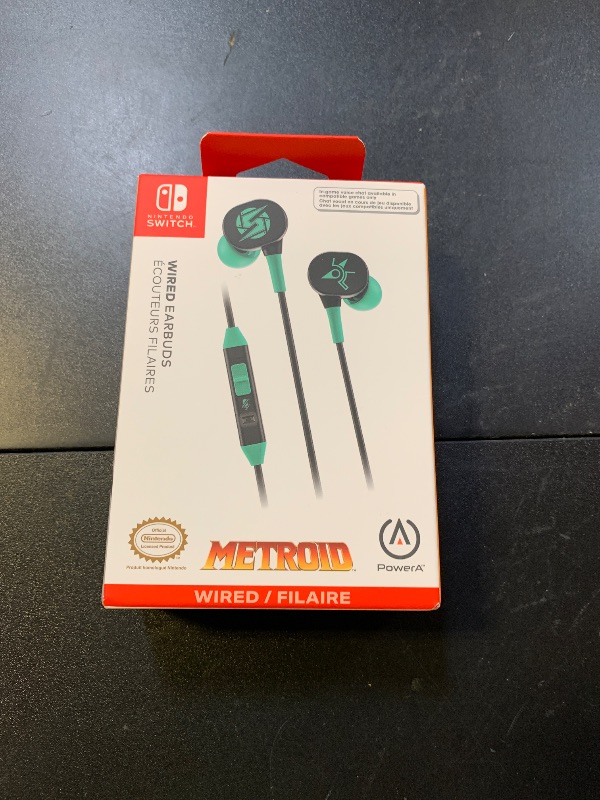 Photo 1 of PowerA Wired Earbud for Nintendo Switch - Metroid, 3.5 mm, Wired, Officially Licensed