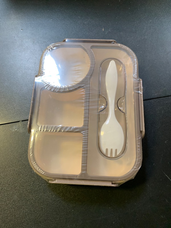 Photo 1 of EASYFUN Bento Box Adult, Lunch Box Kids, 4-Compartment Lunch Containers, Drop-Proof, Dishwasher Safe & Made with BPA-Free Materials(Khaki)