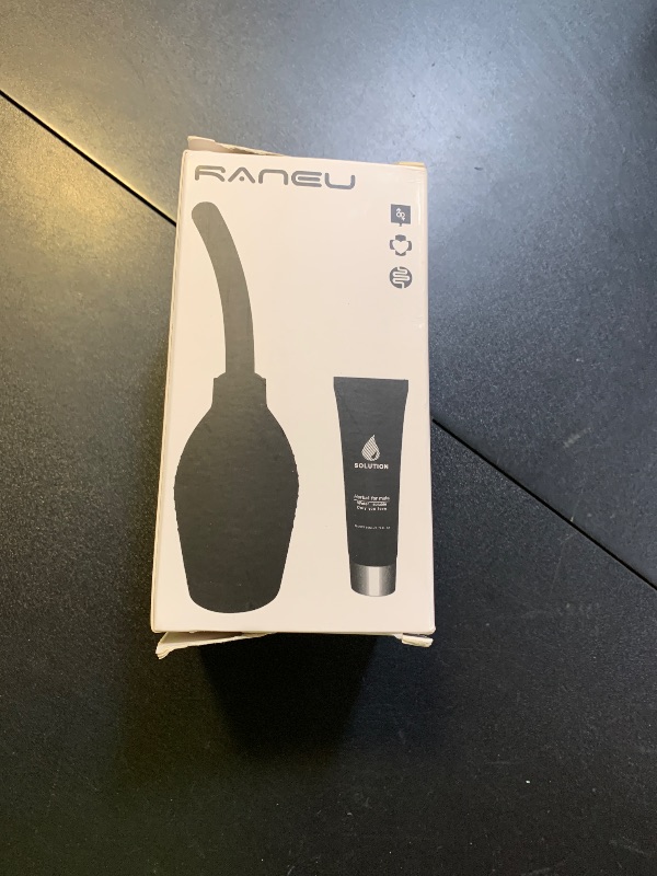 Photo 1 of RANEU Enema Bulb Kit with Lube Anal Douche Superior Materials Douche for Men Women Made of Comfortable Material (Black)