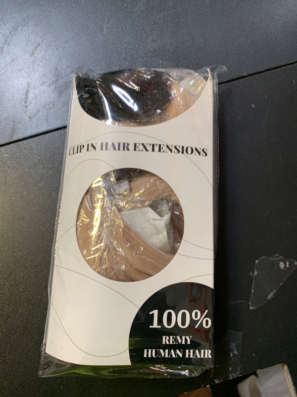 Photo 1 of SLEEKALON Invisible Wire Halo Hair Extensions - Real Human Hair, 20 Inch Ash Blonde Highlighted, Bleach Blonde, Fish Line Wire, Adjustable Clips, 110g, #18P613