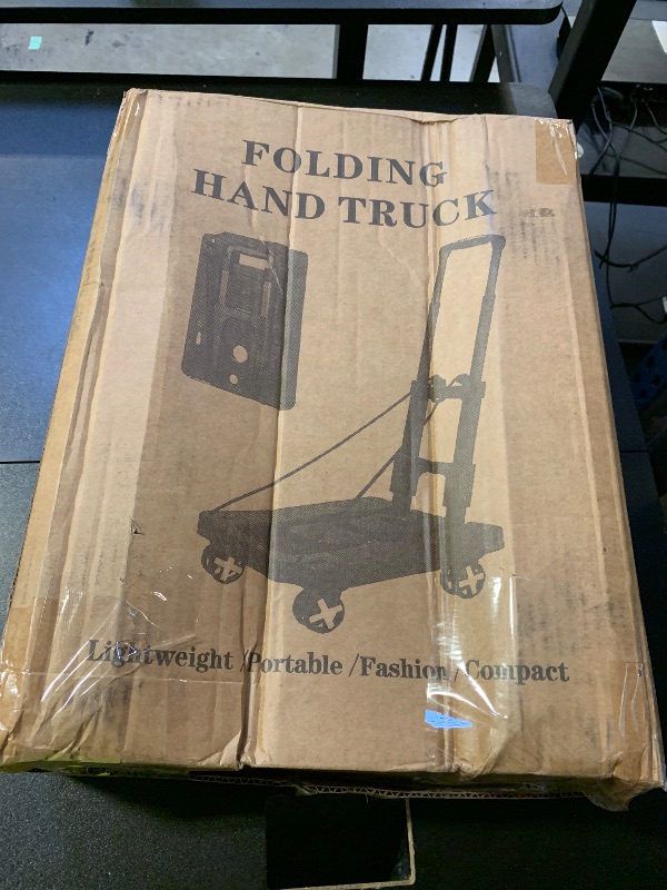 Photo 1 of GtIiFmTe Folding Hand Truck Lightweight Hand Truck Dolly Foldable,Luggage cart with 4 Rotate Wheels, Utility Cart with Adjustable Handle,Collapsible Dolly for Moving -Pink