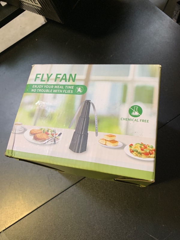 Photo 1 of Fly Fans for Tables, Fly Fan Outdoor Indoor Keep Flies Away, Table Top Spinner with Holographic Blades, Flies Deterrent for Picnic, Restaurant, Party, Home, BBQ (4 Pack)