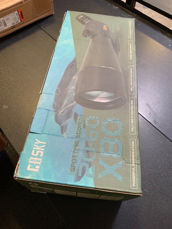Photo 1 of Gosky Flagship DiamondEdge 20-60x80 Spotting Scope with Tripod, Carrying Bag and Quick Phone Holder - BAK4 High Definition Waterproof Spotter Scope for Bird Watching Wildlife observing,Green